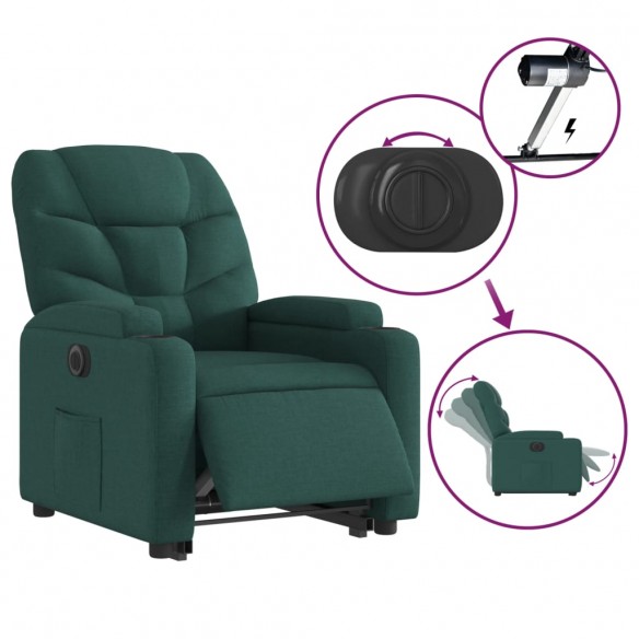 Fauteuil inclinable électrique vert foncé tissu