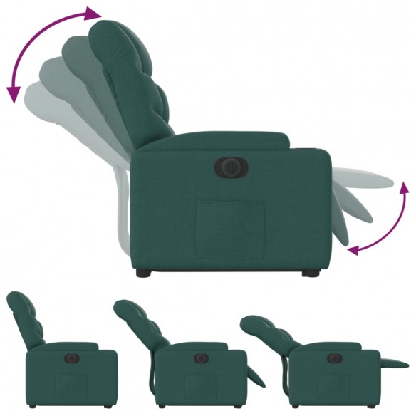 Fauteuil inclinable électrique vert foncé tissu