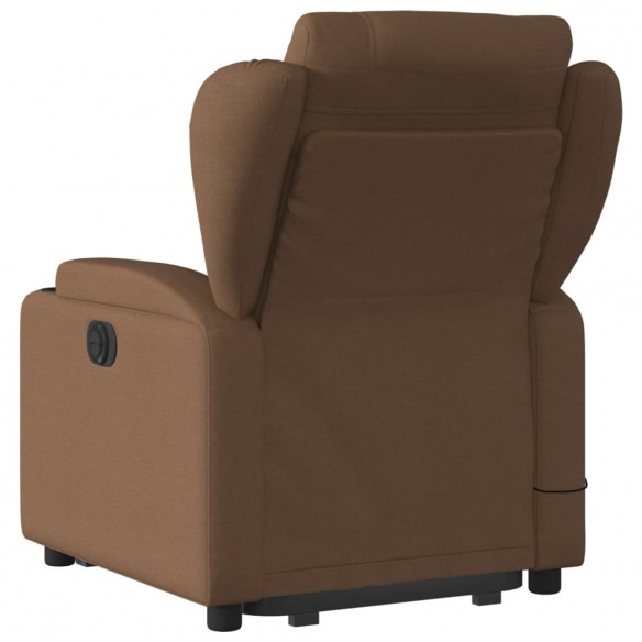 Fauteuil inclinable de massage électrique Marron Tissu