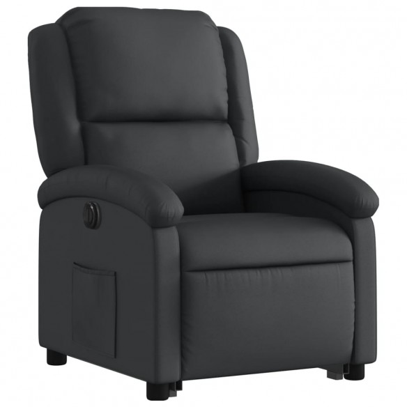 Fauteuil inclinable électrique noir cuir véritable