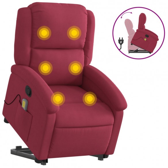 Fauteuil de massage inclinable Rouge bordeaux Velours