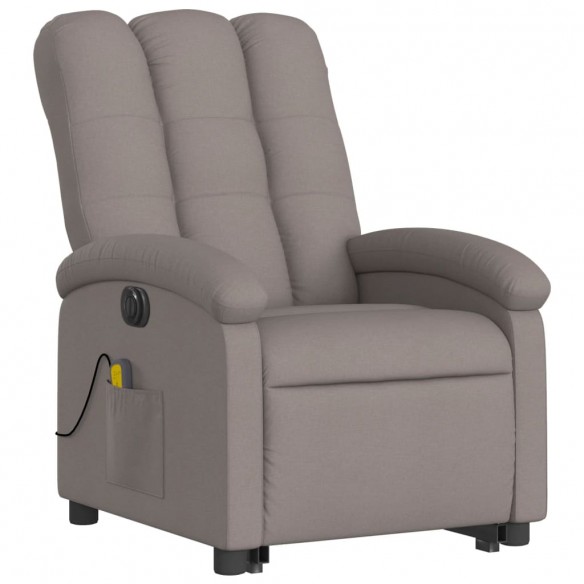 Fauteuil inclinable de massage électrique Taupe Tissu