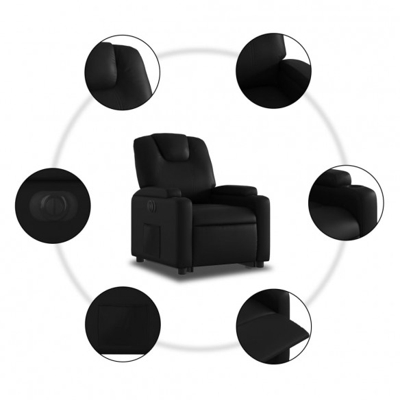 Fauteuil inclinable électrique noir similicuir