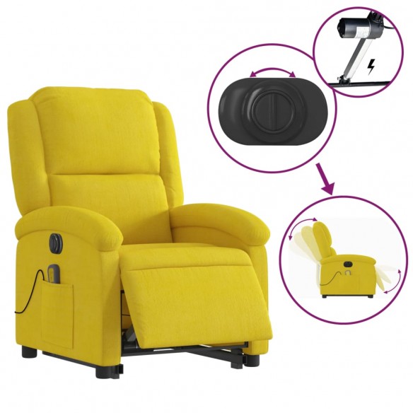 Fauteuil inclinable de massage électrique jaune velours