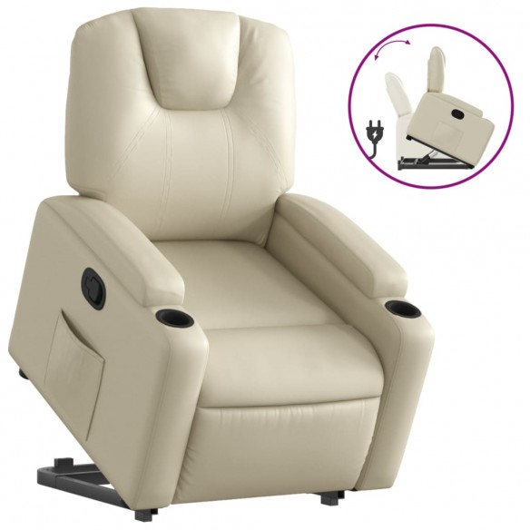 Fauteuil inclinable Crème Similicuir