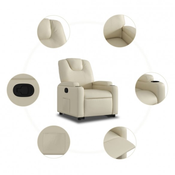 Fauteuil inclinable Crème Similicuir