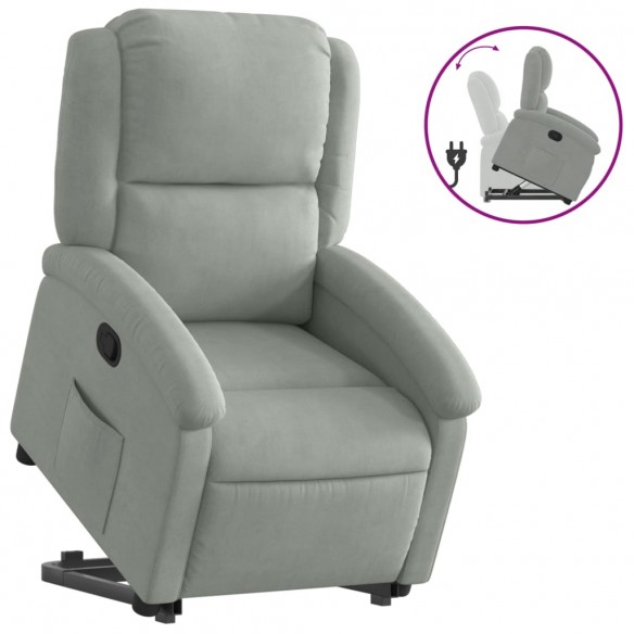 Fauteuil inclinable Gris clair Velours