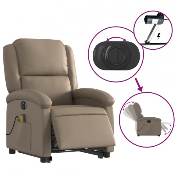 Fauteuil inclinable de massage électrique cappuccino similicuir