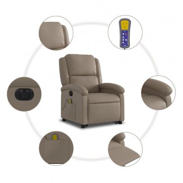 Fauteuil inclinable de massage électrique cappuccino similicuir