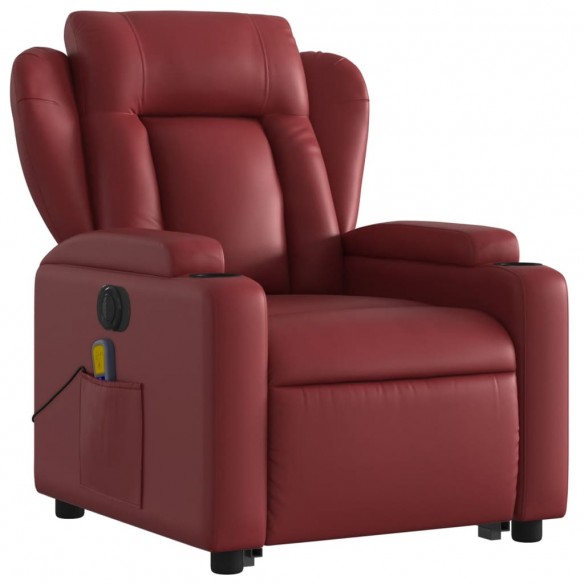 Fauteuil inclinable de massage électrique rouge bordeaux