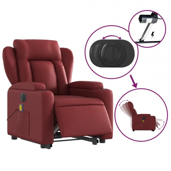 Fauteuil inclinable de massage électrique rouge bordeaux