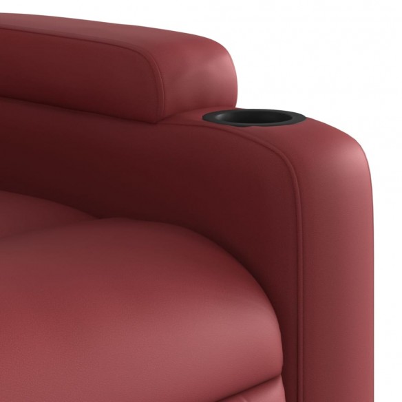 Fauteuil inclinable de massage électrique rouge bordeaux