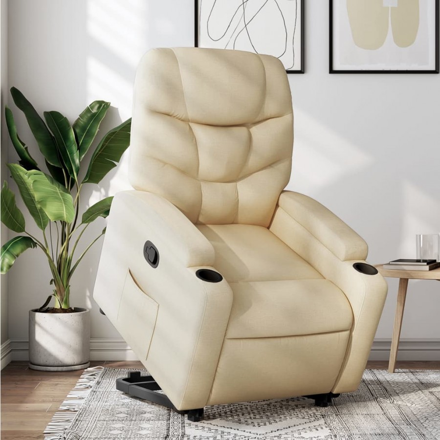 Fauteuil inclinable Crème Tissu