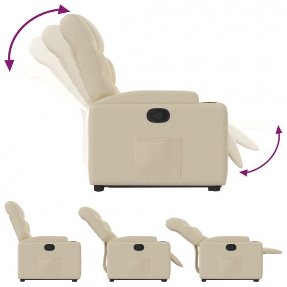 Fauteuil inclinable Crème Tissu