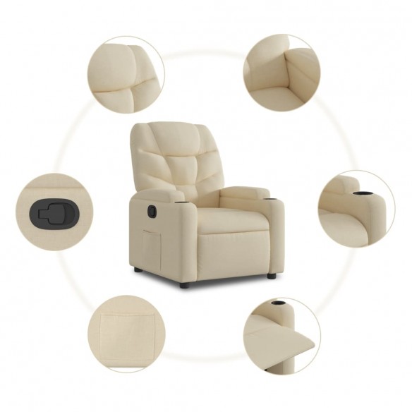 Fauteuil inclinable Crème Tissu