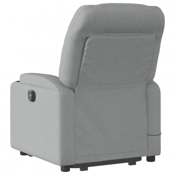 Fauteuil inclinable de massage électrique Gris clair Tissu