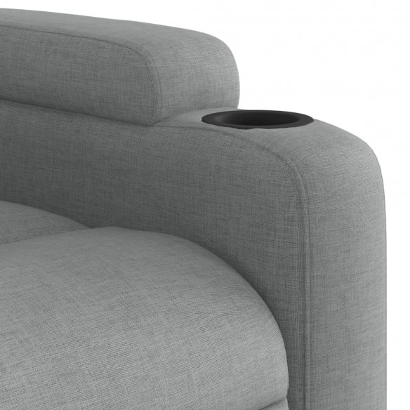 Fauteuil inclinable de massage électrique Gris clair Tissu