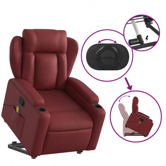 Fauteuil inclinable de massage Rouge bordeaux Similicuir