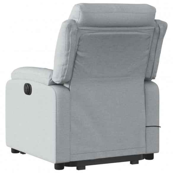 Fauteuil inclinable de massage électrique Gris clair Tissu