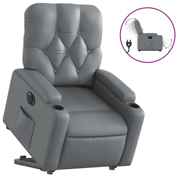 Fauteuil inclinable électrique gris similicuir