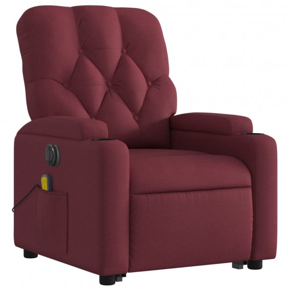 Fauteuil inclinable de massage électrique Rouge bordeaux Tissu