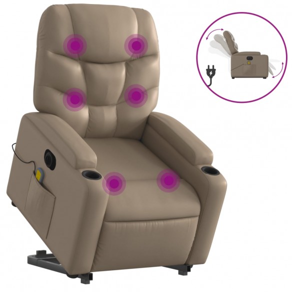 Fauteuil inclinable de massage électrique cappuccino similicuir