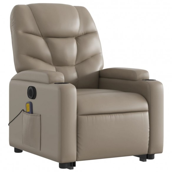 Fauteuil inclinable de massage électrique cappuccino similicuir