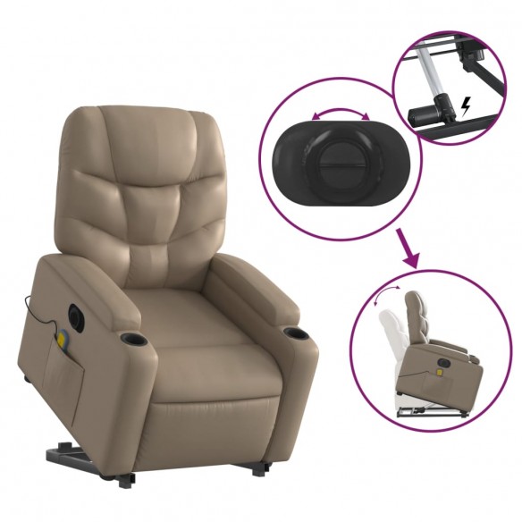 Fauteuil inclinable de massage électrique cappuccino similicuir