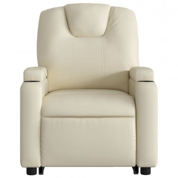 Fauteuil inclinable de massage Crème Similicuir