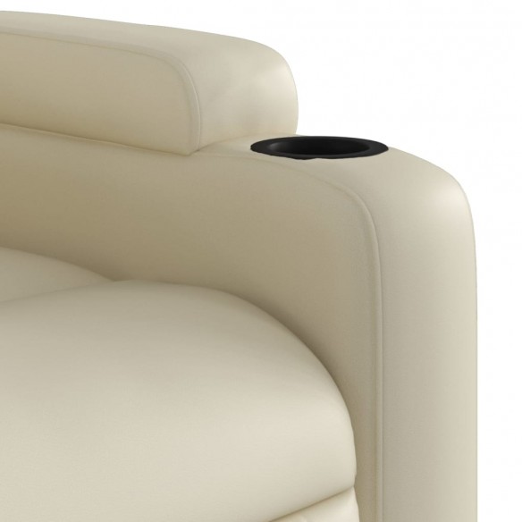 Fauteuil inclinable de massage Crème Similicuir