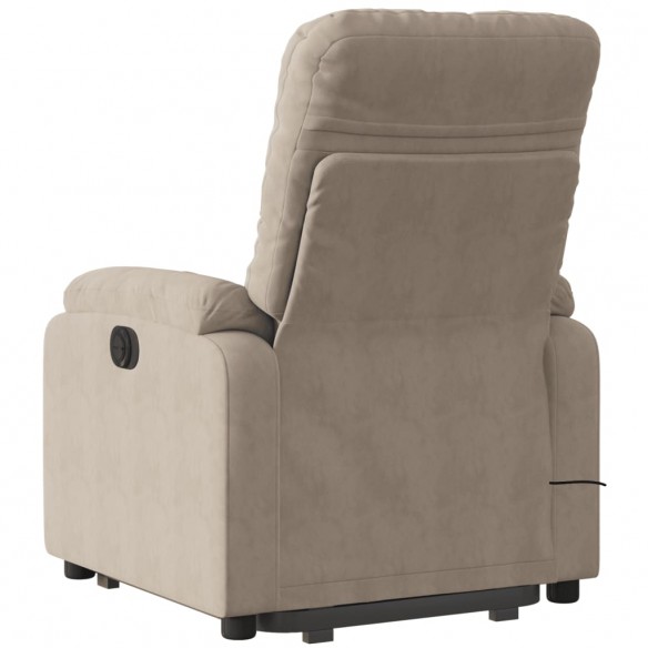 Fauteuil inclinable de massage taupe tissu microfibre