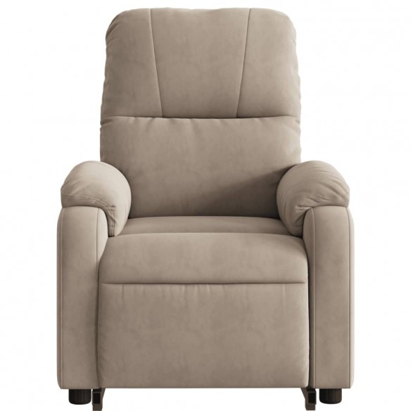 Fauteuil inclinable de massage taupe tissu microfibre