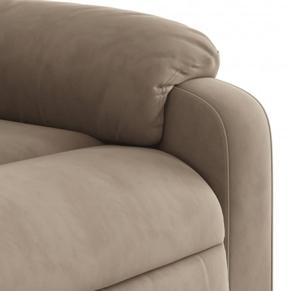 Fauteuil inclinable de massage taupe tissu microfibre