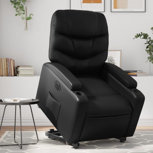 Fauteuil inclinable électrique noir similicuir