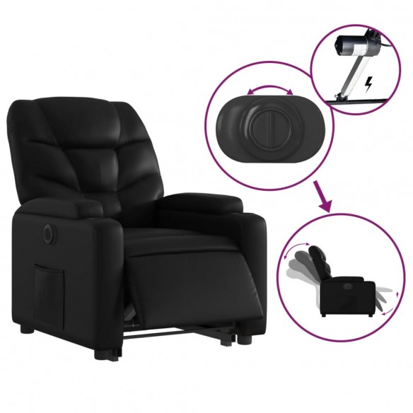 Fauteuil inclinable électrique noir similicuir