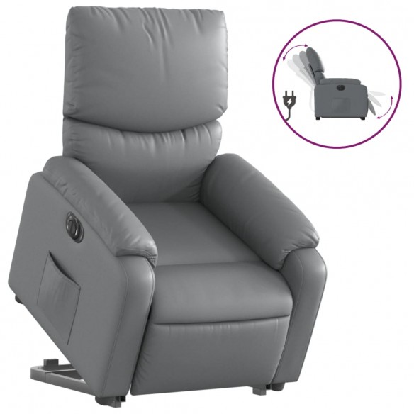 Fauteuil inclinable électrique gris similicuir