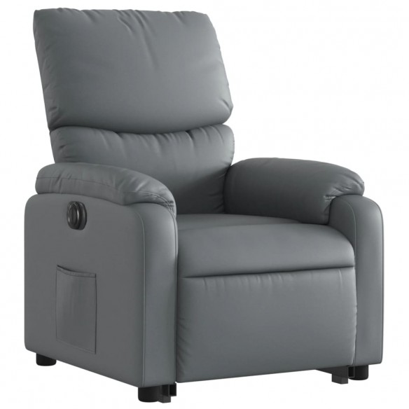 Fauteuil inclinable électrique gris similicuir