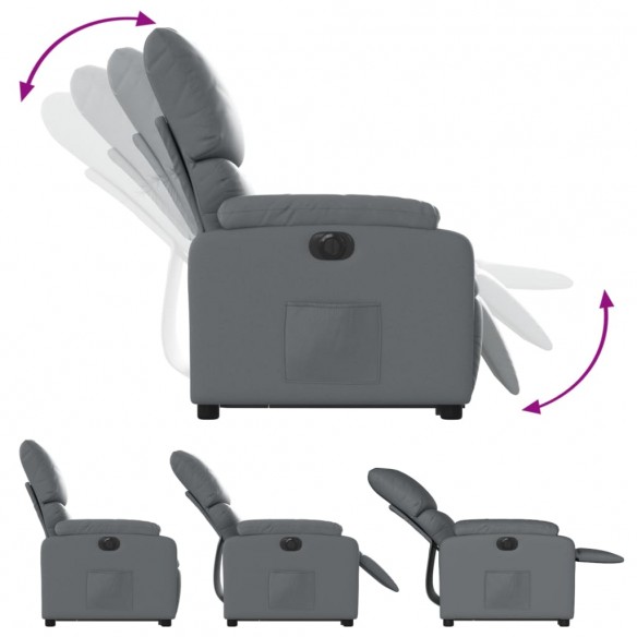 Fauteuil inclinable électrique gris similicuir