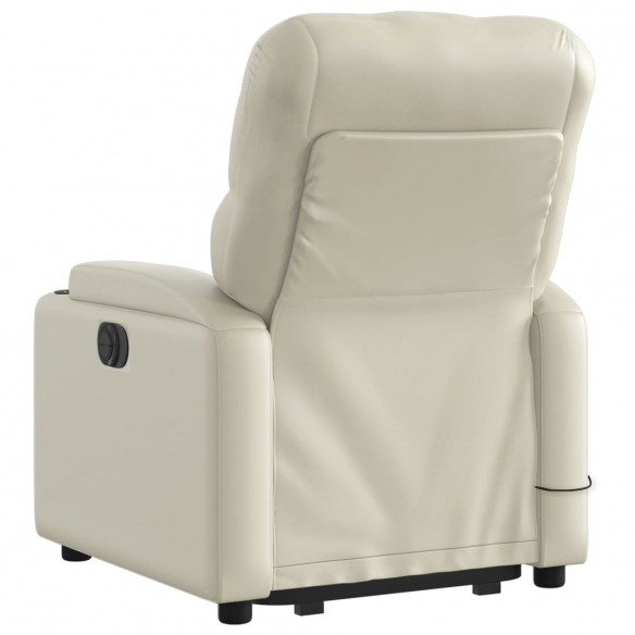 Fauteuil inclinable de massage Crème Similicuir