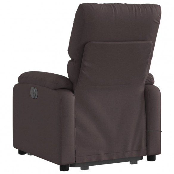 Fauteuil inclinable de massage électrique Marron foncé Tissu