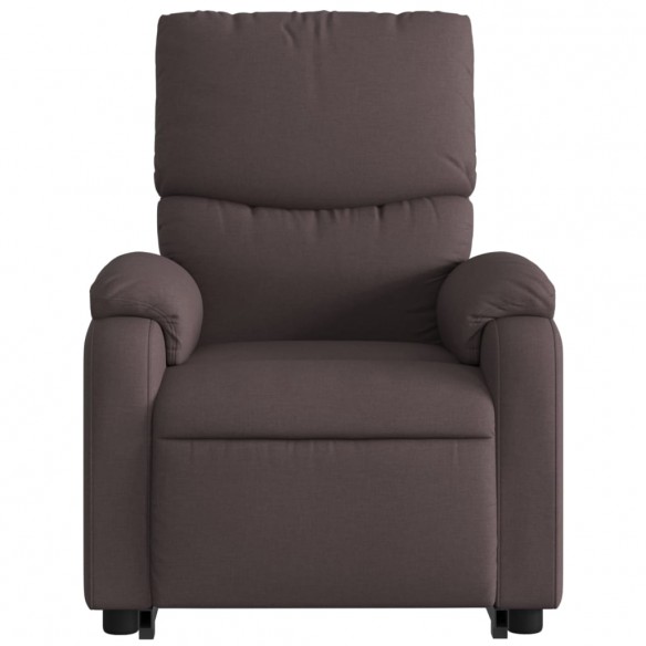 Fauteuil inclinable de massage électrique Marron foncé Tissu