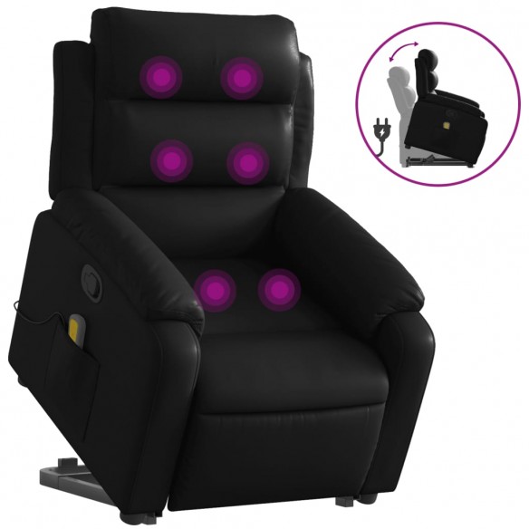 Fauteuil inclinable de massage Noir Similicuir