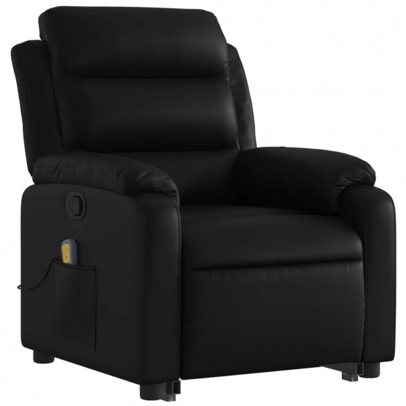 Fauteuil inclinable de massage Noir Similicuir