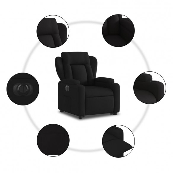 Fauteuil inclinable électrique noir tissu