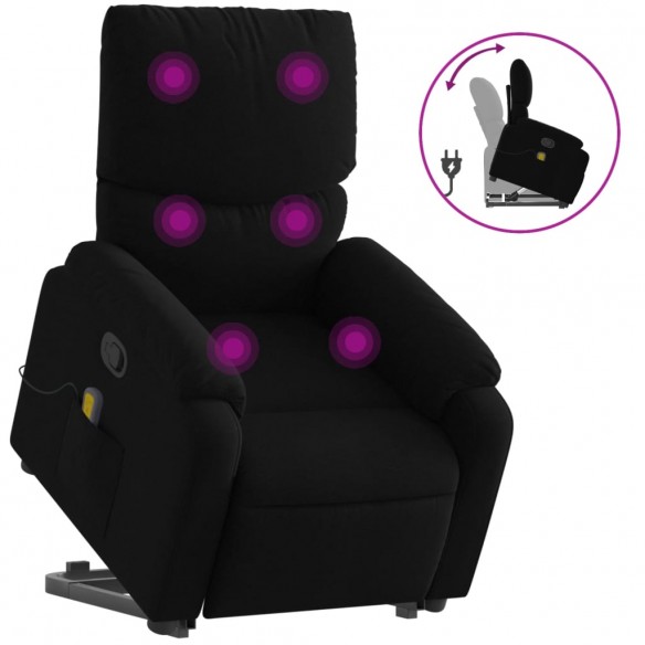 Fauteuil de massage inclinable Noir Tissu