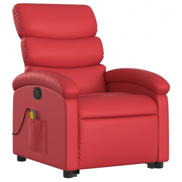 Fauteuil inclinable de massage Rouge Similicuir