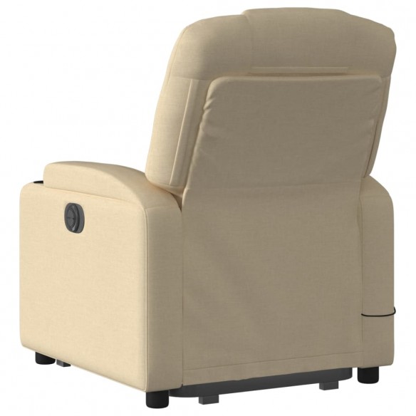 Fauteuil inclinable de massage Crème Tissu