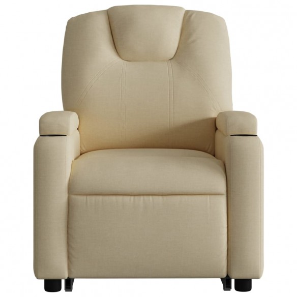 Fauteuil inclinable de massage Crème Tissu