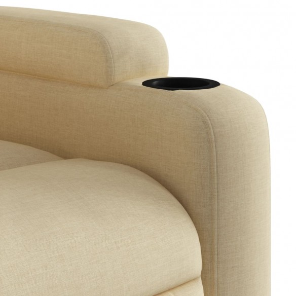 Fauteuil inclinable de massage Crème Tissu