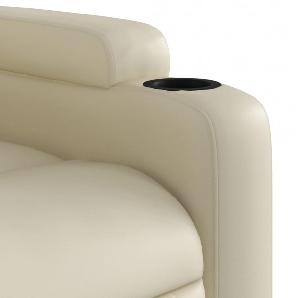 Fauteuil inclinable de massage électrique crème similicuir